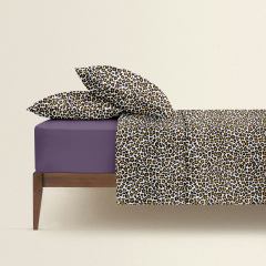 Евро постель с простыней на резинке Leopard CS3 Cosas Бежевый 200х220 см Біла Церква