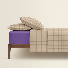 Евро постель с простыней на резинке BEIGE GEOMETRY CS3 Cosas Бежевый 200х220 см Ахтырка