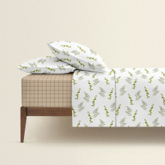 Полуторное постельное белье GREEN FOLIAGE Cosas Зеленый 160х220 см Доманёвка