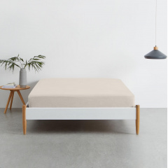 Набор простыни на резинке Cosas BEIGE/BLACK Ранфорс 160х200х20 см 2 шт Черный/Бежевый Новомиколаївка