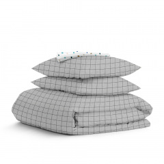 Полуторная постель с простыней на резинке Grey Geometry CS7 Cosas серый 160х220 см Мукачево