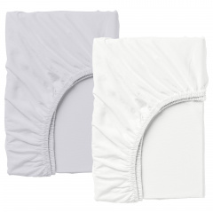Набор простыни на резинке Cosas WHITE/GREY Ранфорс 180х200х20 см 2 шт Серый/Белый Біла Церква