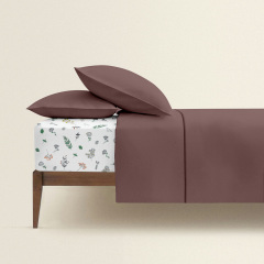 Семейная постель с простыней на резинке Mousse CS6 Cosas Шоколад 2х160х220 см Кам'янець-Подільський