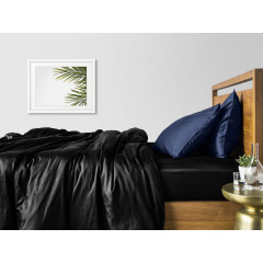 Полутораспальный комплект Cosas BLACK SATIN CS11 160х220 см Синий/Черный Чернівці