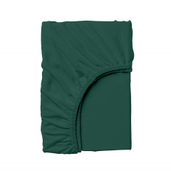 Двуспальная постель с простыней на резинке Dark Green Cosas Зеленый 180х220 см Лозова