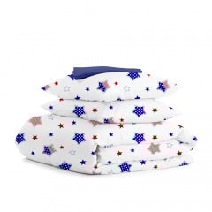 Двухспальная постель с простыней на резинке Star America Dark Blue Cosas Синий 180х220 см Нова Каховка