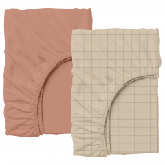 Набор простыни на резинке Cosas BEIGE GEOMETRY Ранфорс 60х120х12 см 2 шт Бежевый/коричневый Курінь