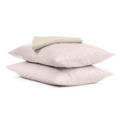 Набор наволочки и простыни 3 шт BEIGE DOTS ROSE Cosas розовый Боярка