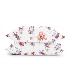 Семейная постель с простыней на резинке Watercolor Flowers CS1 Cosas Фиолетовый 2х160х220 см Нововолинськ