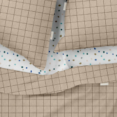 Евро постель с простыней на резинке BEIGE GEOMETRY CS9 Cosas Бежевый 200х220 см Надворная