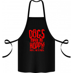 Фартук с принтом Арбуз Dogs make me happy! 68 см Черный Ровно