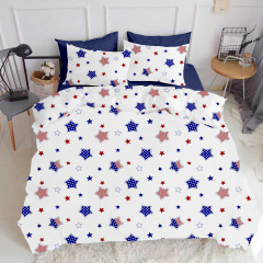 Полуторная постель с простыней на резинке Star America Dark Blue Cosas Синий 160х220 см Косів