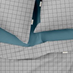 Полуторная постель с простыней на резинке GREY GEOMETRY CS3 Cosas серый 160х220 см Курень