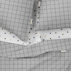 Двуспальная постель с простыней на резинке Grey Geometry CS6 Cosas серый 180х220 см Ужгород
