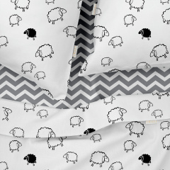 Полуторное постельное белье BLACK SHEEP CS5 Cosas черный 160х220 см Кушугум