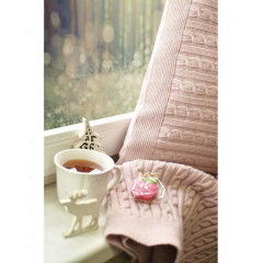 Вязаный плед Прованс SOFT 90х130 см Розовый (3032) Энергодар
