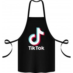 Фартук с принтом Арбуз Tiktok logo 68 см Черный Полтава