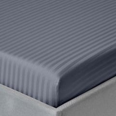Двуспальная постель сатин с простыней на резинке STEEL CS1 Cosas стальной 180х220 см Нововолынск