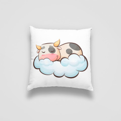 Подушка декоративная с принтом "Спящая коровка на облаке. Sleeping cow" Push IT Белый Кавун П000717 Бердичів
