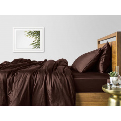 Евро простыня Cosas CHOCOLATE SATIN 220х240 см Шоколад Орехов