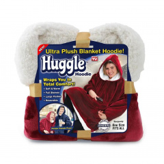 Толстовка-плед с капюшоном OPT-TOP Huggle Hoodie двухсторонняя красный (1762056417) Київ