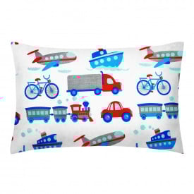 Детская наволочка Cosas TRANSPORT Ранфорс 40х60 см Бирюзовый