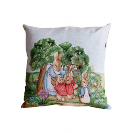 Гобеленовая наволочка декоративная Прованс Лужайка Зайчиха 45х45 см Разноцветный (8310)