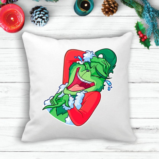 Подушка с новогодним принтом Гринч The Grinch 