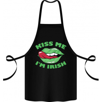 Фартук с принтом Арбуз Kiss me I'm irish 68 см Черный