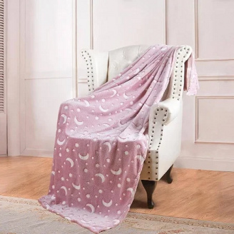 Плед мягкий для детей OPT-TOP Magic Blanket светящийся в темноте со звездами 120x150 см розовый (2064990465)