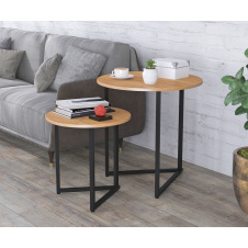 Журнальні подвійні столики Loft-Design Дельта2 дуб-крафт-золотий