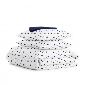 Евро комплект на резинке Cosas STARFALL BLUE Ранфорс 200х220 см