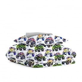 Подростковая постель с простыней на резинке BRAVE CARS Cosas серый 155х215 см