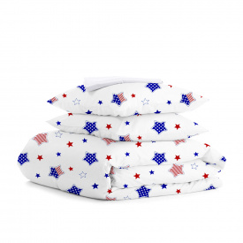 Двуспальная постель с простыней на резинке Star America White Cosas Синий 180х220 см