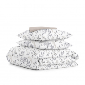 Евро постельное белье STEPPE FLOWERS Cosas серый 200х220 см