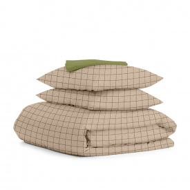 Семейная постель с простыней на резинке BEIGE GEOMETRY CS4 Cosas Бежевый 2х160х220 см