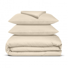 Двуспальная постель сатин с простыней на резинке BISCUIT CS1 Cosas Магнолия 180х220 см