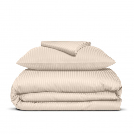 Подростковая постель сатин с простыней на резинке BISCOTTI CS1 Cosas Бежевий 160х220 см