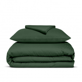 Подростковая постель сатин с простыней на резинке FOREST Cosas Зеленый 160х220 см