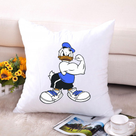 Подушка декоративная с принтом "Дональд Дак спортсмен" Push IT Белый Кавун П000619