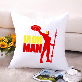 Подушка декоративная с принтом "Iron Man. Железный человек" Push IT Белый Кавун П000625