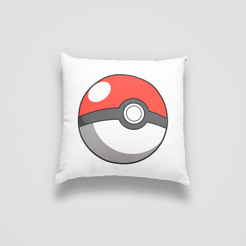 Подушка декоративная с принтом "Красно-белый шар Pokemon. Покемоны " Push IT Белый Кавун П000748