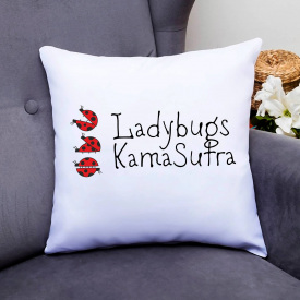 Подушка декоративная с принтом "Ladybugs Kama Sutra. Божьи коровки Кама Сутра" Кавун П000756