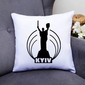 Подушка декоративная с принтом "Kyiv Родина Мать" Push IT Белый Кавун П000554