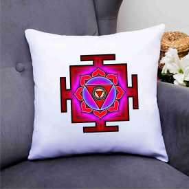 Подушка декоративная с принтом "Янтра. Yantra. chinnamasta yantra. Чиннамаста Янтра" Push IT Белый Кавун П000688