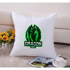 Подушка декоративная с новогодним принтом "Dragon 2024. Дракон 2024" Push IT Белый Кавун П000706