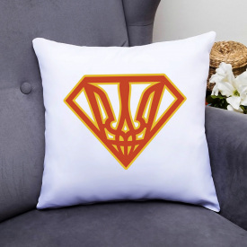 Подушка декоративная с принтом "Герб Украины в форме бриллианта" Push IT Белый Кавун П000502