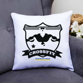 Подушка декоративная с принтом "Crossfit Ukraine" Push IT Белый Кавун П000637