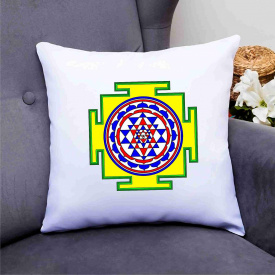 Подушка декоративная с принтом "Янтра. Yantra. Шри Янтра. Шри-Янтра" Push IT Белый Кавун П000682