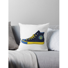 Подушка декоративная с принтом "Кед с Украинским гербом" Push IT Белый Кавун П000510